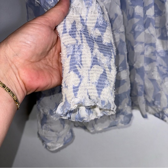 Joie Small Jamila Blouse In Eventide‎ Blue White Floral Silk Blend Blouse CP - Picture 5 of 7